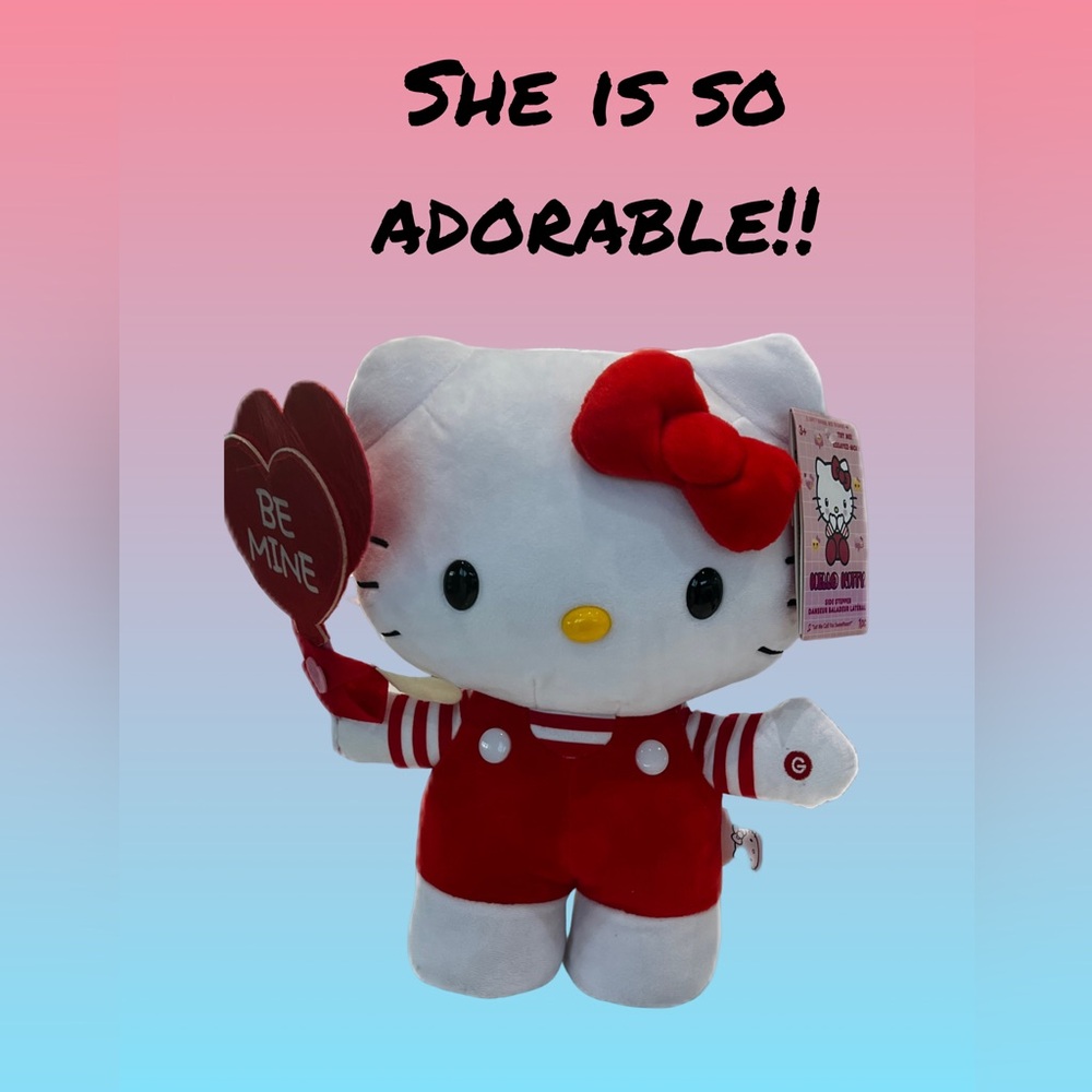 Sanrio Hello Kitty Valentines Day “Be Mine” Red Animated Side Stepper Plush